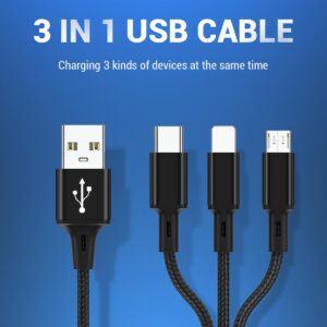 کابل تبدیل USB به MicroUSB/ Lightning/ Type-C تپک مدل AC36