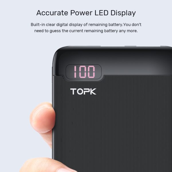 پاور بانک Topk مدل 1013 ظرفیت 10000 میلی آمپر ساعت