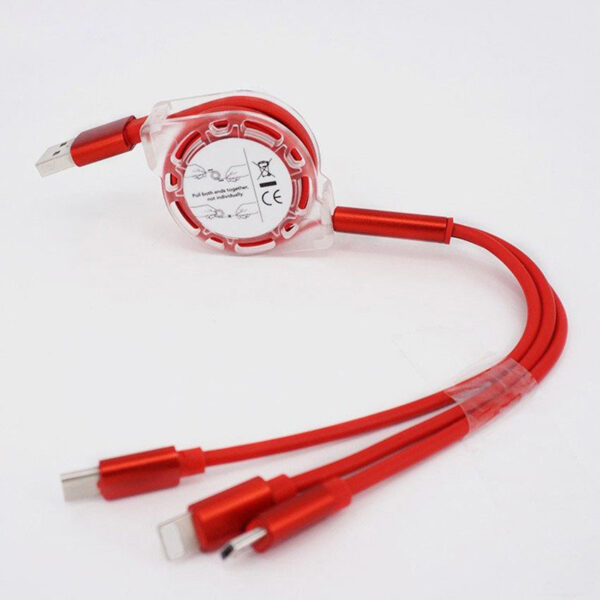 کابل تبدیل USB به MicroUSB USB-C لایتنینگ مدل 3in1 طول 1 متر
