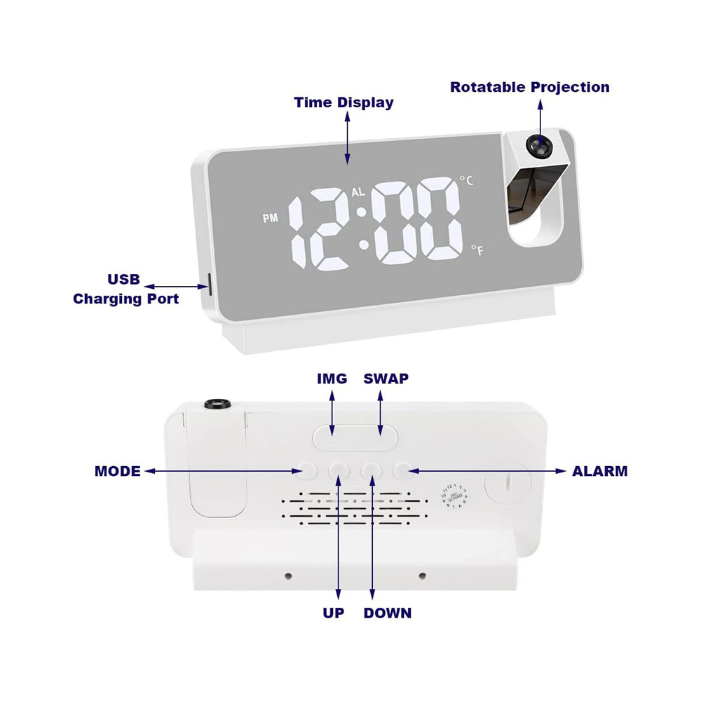 اجزای ساعت رومیزی دیجیتال مدل S282A