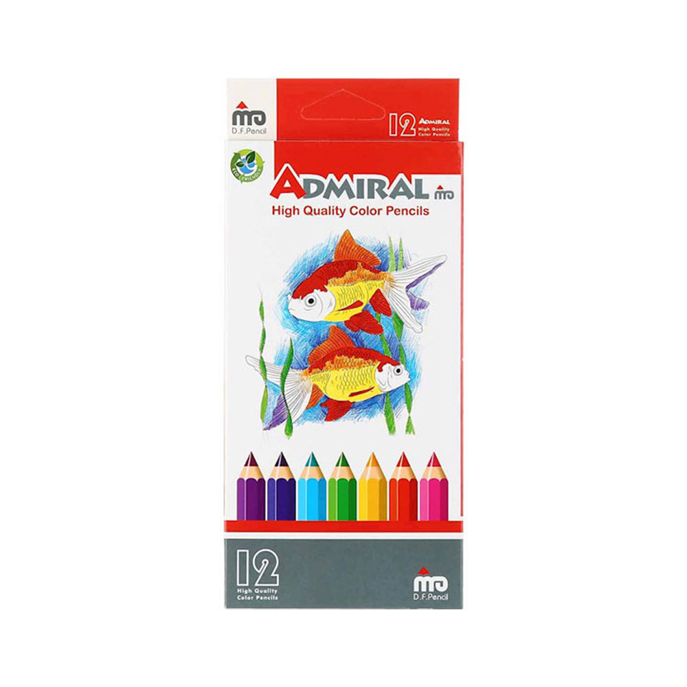 مداد-رنگی-12-رنگ-آدمیرال-جعبه-مقوایی-طرح-ماهی