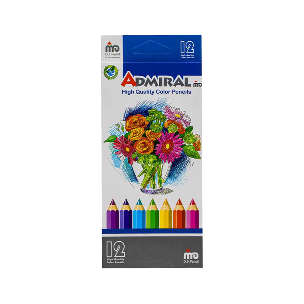 مداد-رنگی-12-رنگ-آدمیرال-جعبه-مقوایی-طرح-گل
