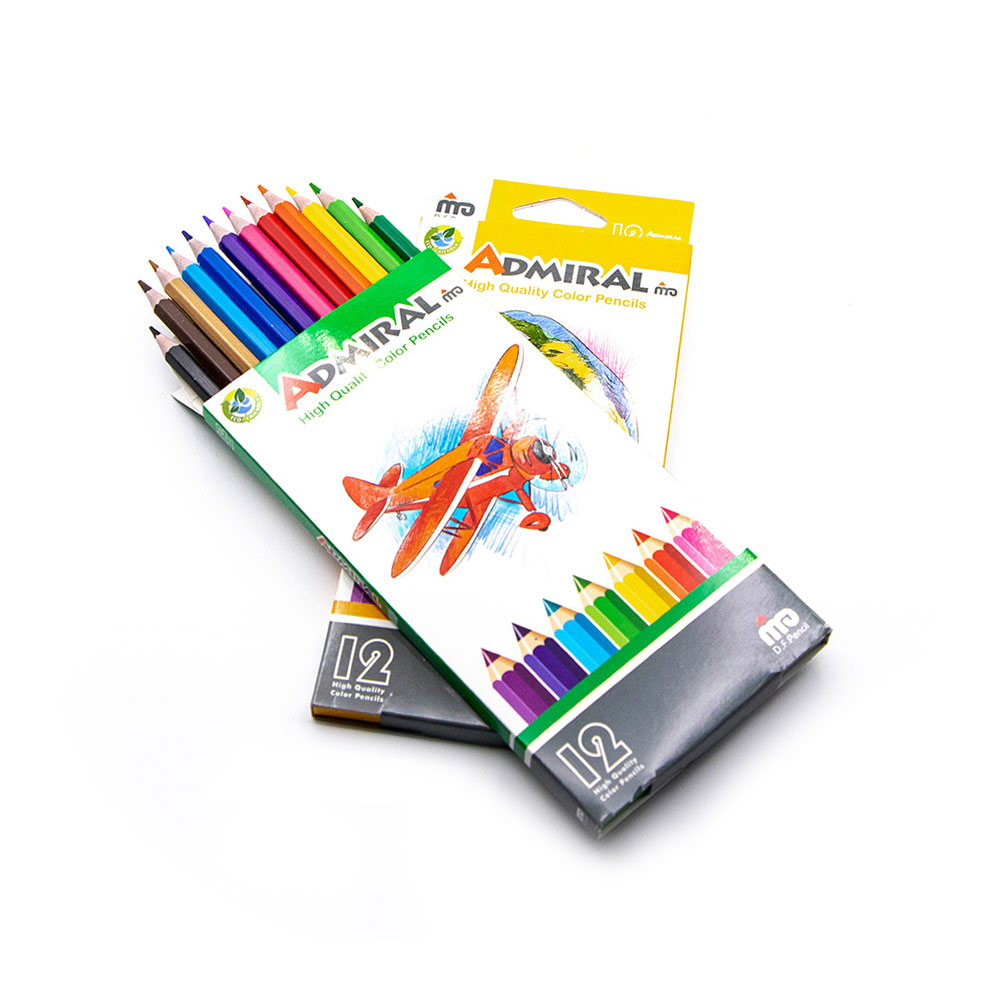 مداد-رنگی-12-رنگ-جعبه-مقوایی-آدمیرال
