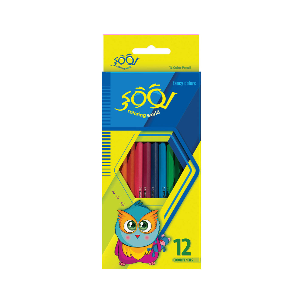 مداد-رنگی-12-رنگ-لوکی-جعبه-مقوایی-طرح-جغد