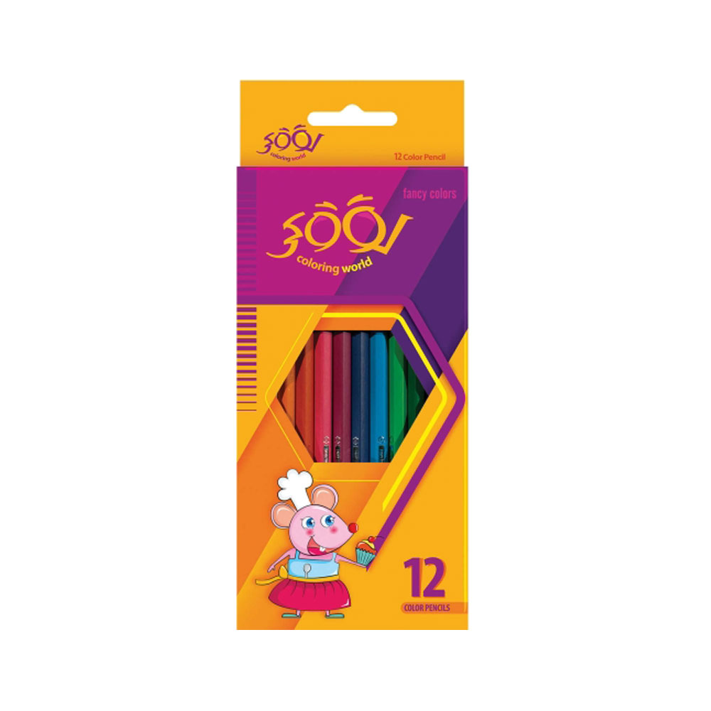مداد رنگی 12 رنگ لوکی جعبه مقوایی