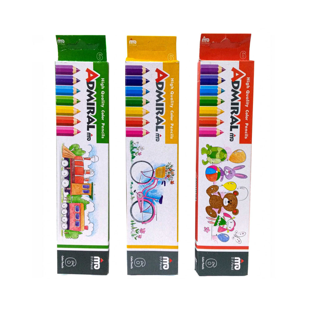 مداد-رنگی-6-رنگ-پلیمیری-آدمیرال-جعبه-مقوایی