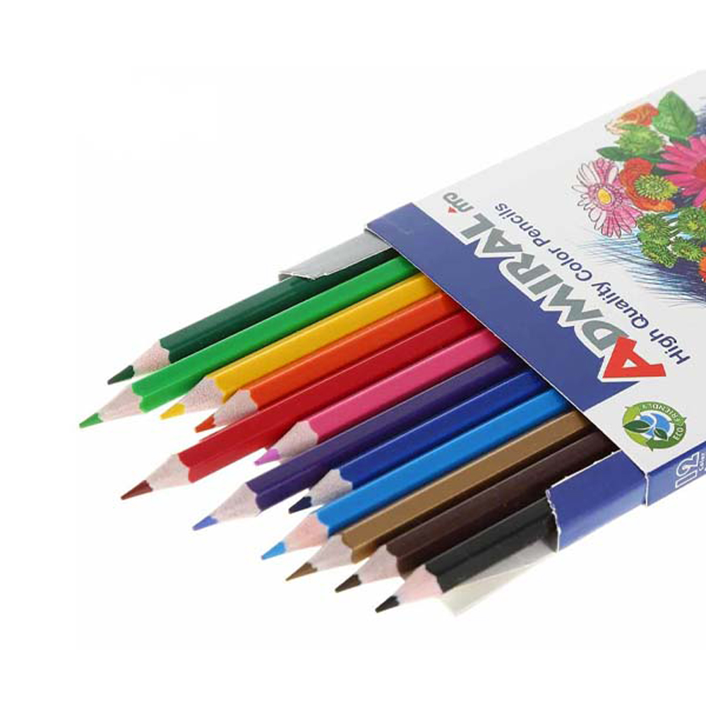 نوک مداد رنگی 12 رنگ آدمیرال جعبه مقوایی
