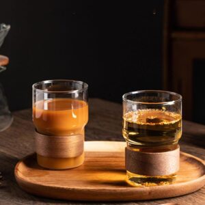 لیوان شیشه ای مدل wood