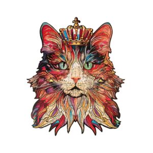 پازل چوبی رووود مدل پادشاه گربه Cat King