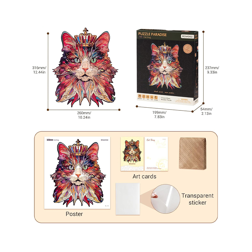 پازل-چوبی-رووود-مدل-پادشاه-گربه-cat-king(10) پازل چوبی رووود مدل پادشاه گربه Cat King