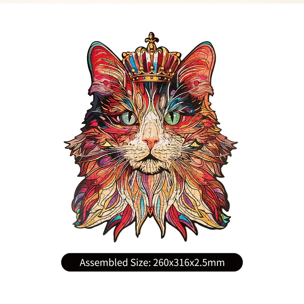 پازل-چوبی-رووود-مدل-پادشاه-گربه-cat-king(2) پازل چوبی رووود مدل پادشاه گربه Cat King