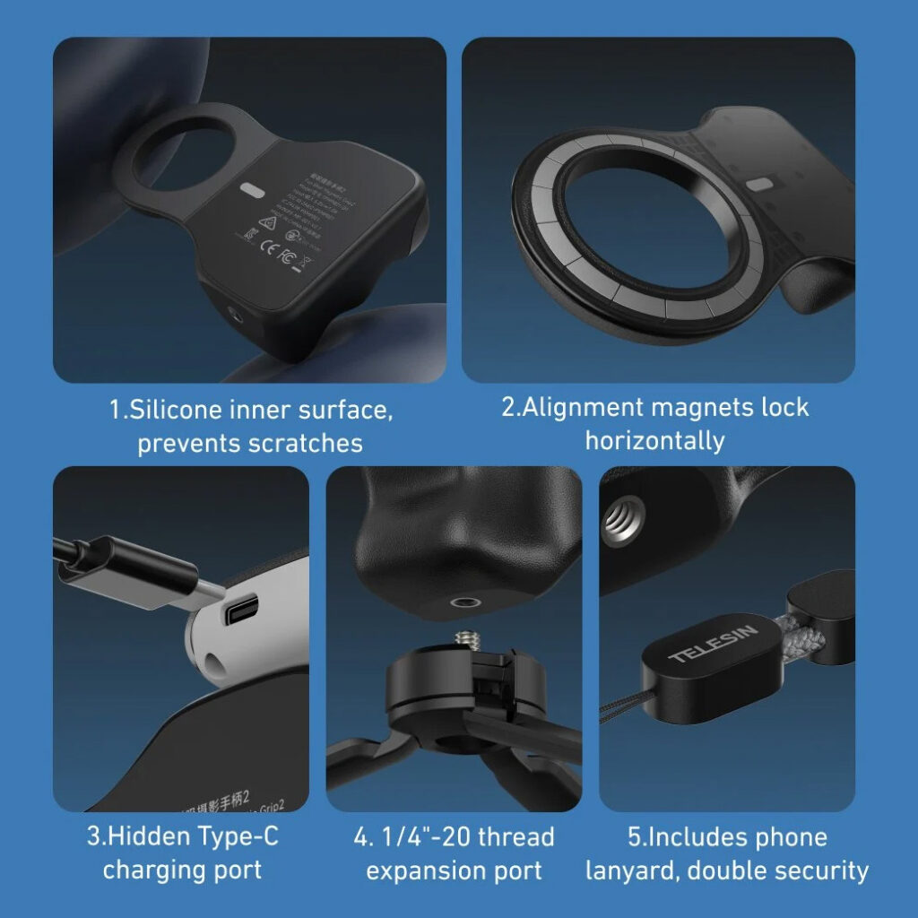 شاتر مگنتی عکاسی موبایل TELESIN مدل Magnetic Grip 2