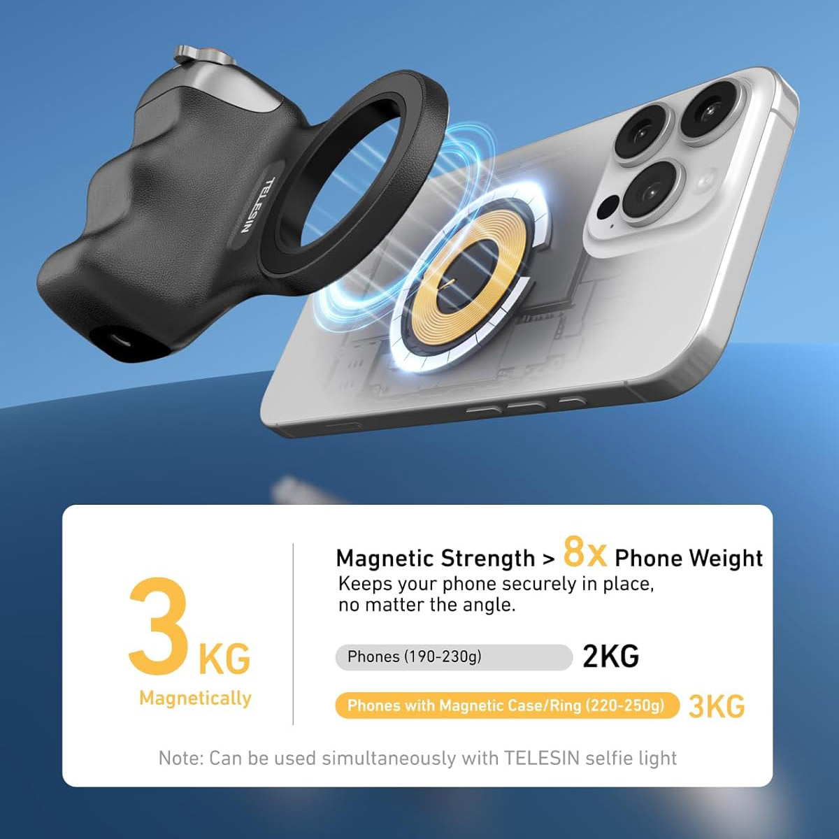 شاتر-مگنتی-عکاسی-موبایل-telesin-مدل-magnetic-grip-2-9 شاتر مگنتی عکاسی موبایل TELESIN مدل Magnetic Grip 2