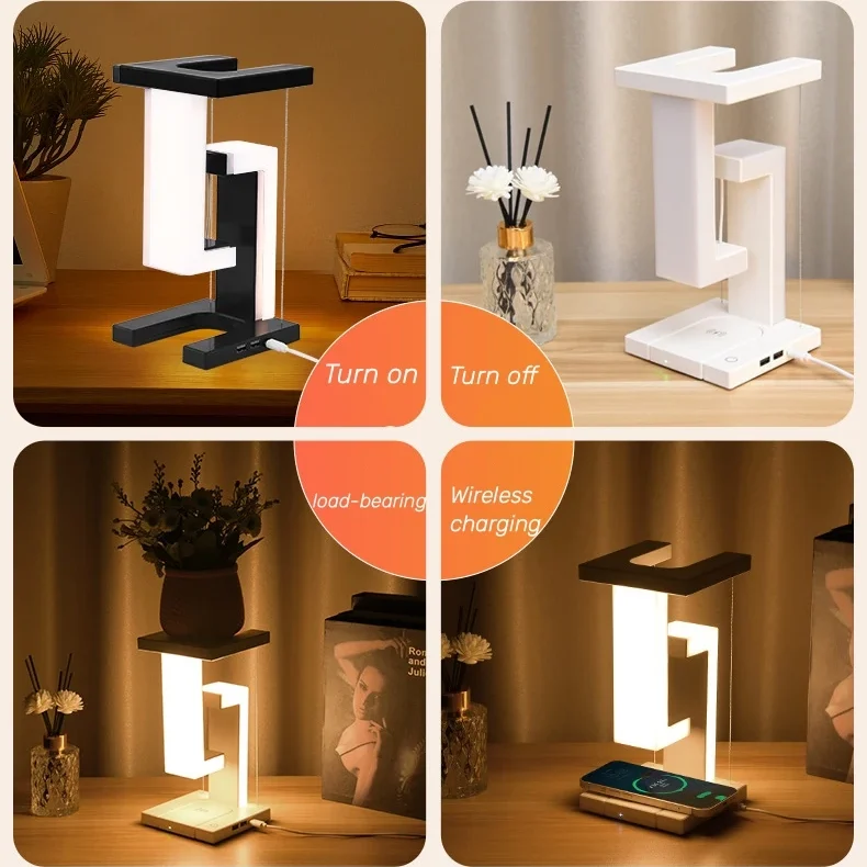kx_1601733969581-6 چراغ مطالعه LED چندکاره شناور با ایستگاه شارژ بیسیم و کنترل لمسی (ارسال 15 روز کاری)