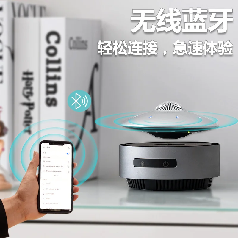kx_1601487191961-3 اسپیکر پرتابل سهبعدی UFO مدل ABS با طراحی معلق و چرخشی مدرن و نور LED لمسی (ارسال 15 روز کاری)