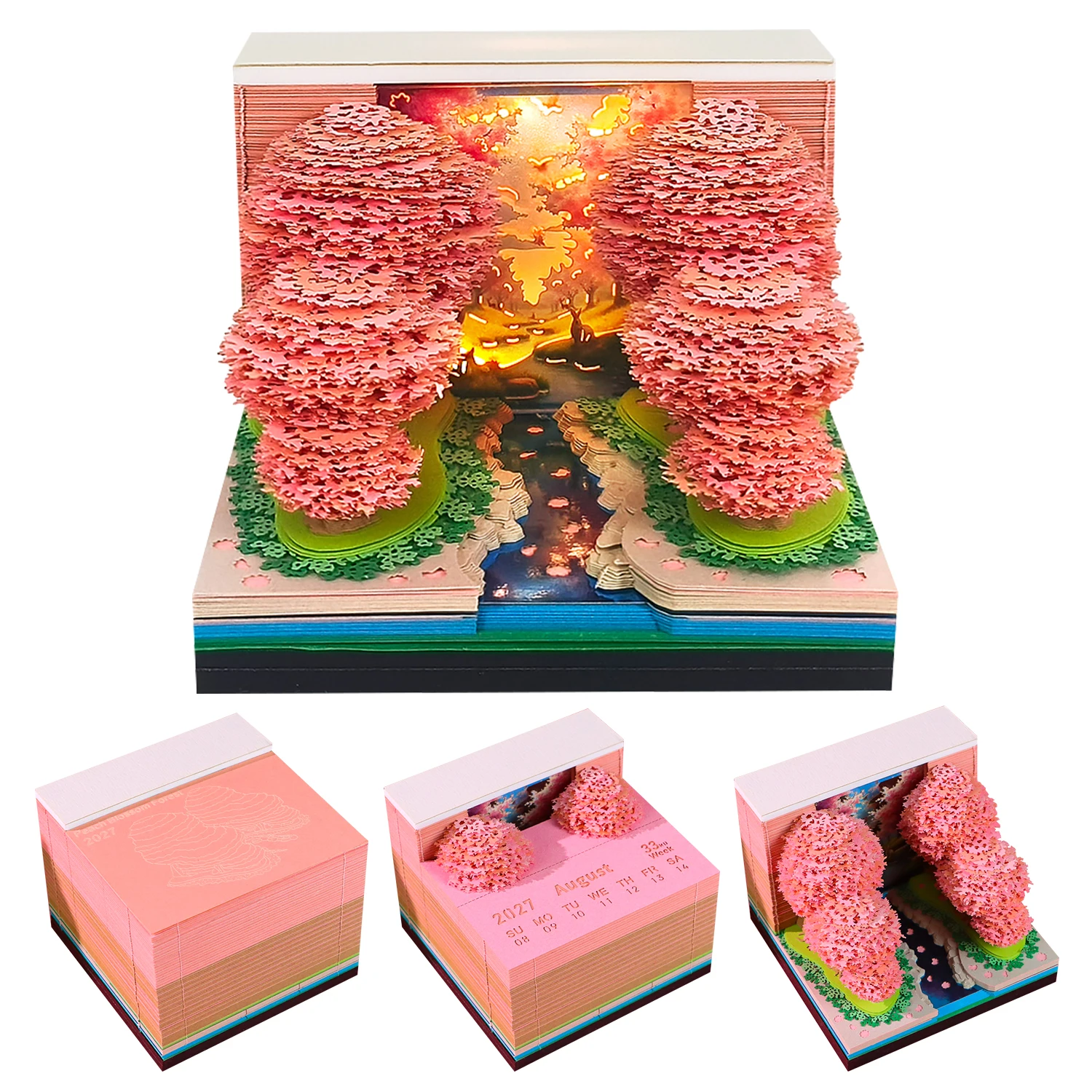 kx_1601840141232-1 تقویم هنری 3D Spring Grove 2027 با قابلیت نشانهگذاری و جای خودکار یکپارچه (ارسال 15 روز کاری)