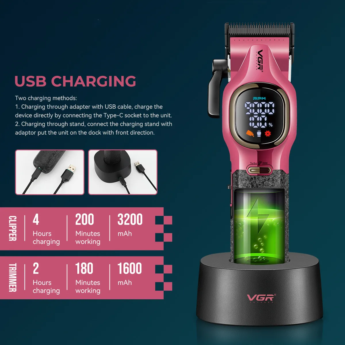 kx_1601639299271-3 ماشین اصلاح موی VGR مدل V-886 S2 با تیغه سرامیکی و موتور 9000RPM (ارسال 15 روز کاری)