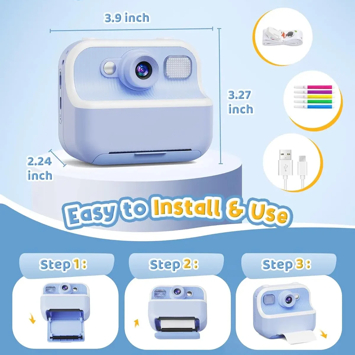 kx_1601385909021-6 دوربین آموزشی M8 Kids Learning Printing Camera مدل پرینتر برای کودکان (ارسال 15 روز کاری)
