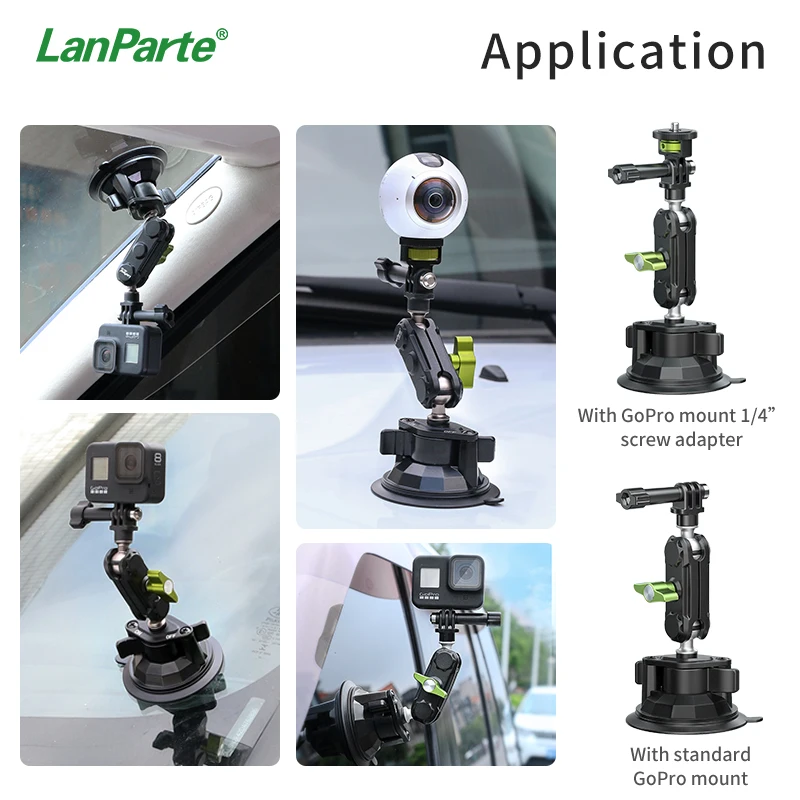 kx_1601238854996-6 پایه دوربین اکشن با آداپتور دو شاخه آلومینیومی مدل LanParte (ارسال 15 روز کاری)